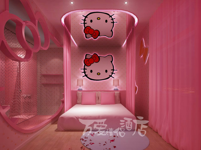 万爱情侣酒店_预定房间_hello kitty 208